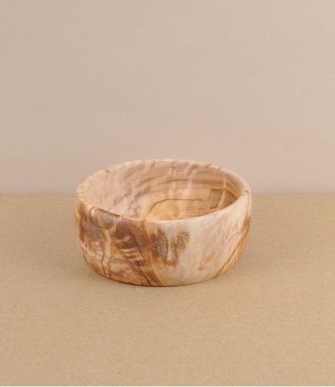 Turned olive wood shaving cup