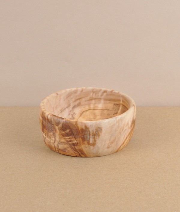Turned olive wood shaving cup