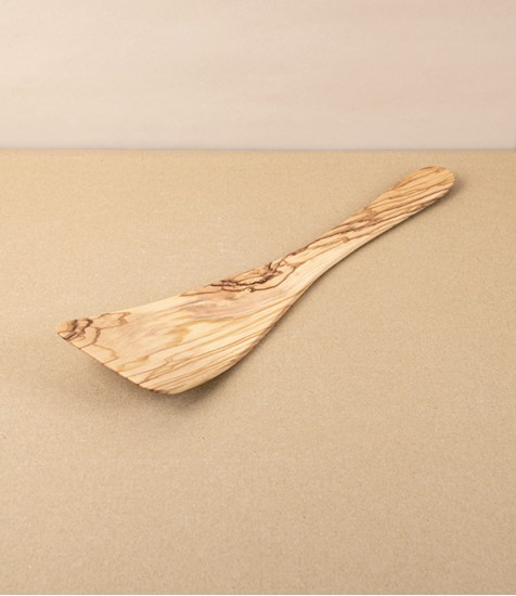 Handmade Wide Olive Wood Spatula, North African, 32cm