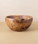 Handmade Olive Wood Bowl, 20cm Diameter, North African