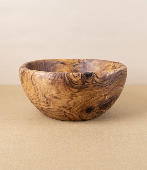 Handmade Olive Wood Bowl, 20cm Diameter, North African