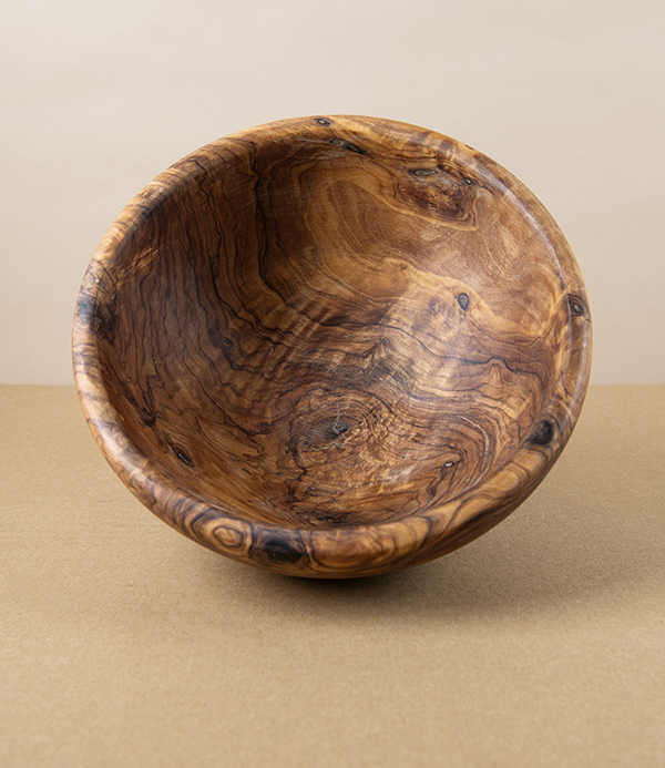 Handmade Olive Wood Bowl, 20cm Diameter, North African