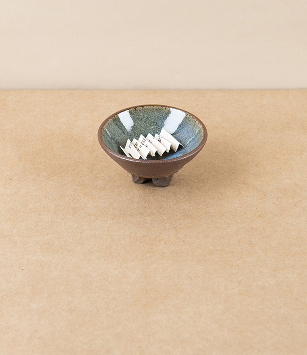 Symy Ong Three-Footed Glazed Incense Dish, Blue Ash