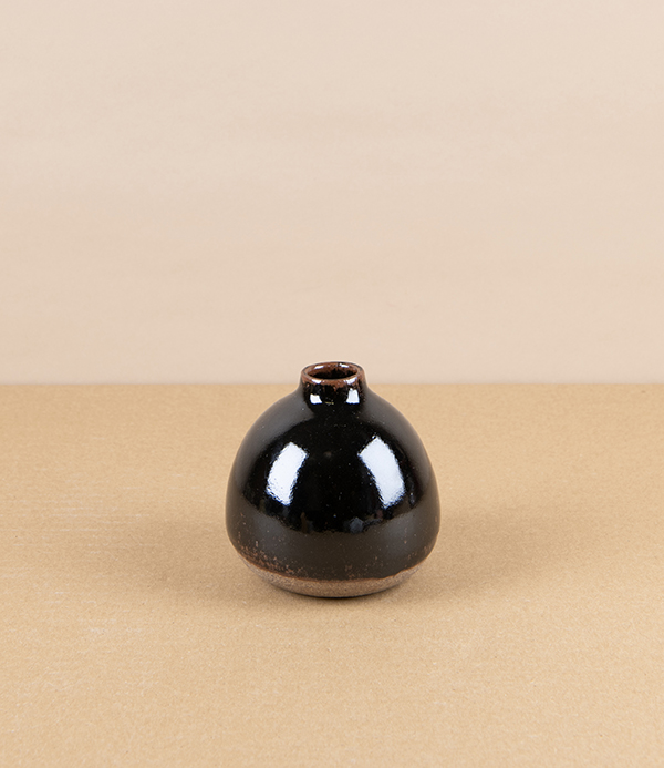 Symy Ong Hand-Thrown Bud Vase, Tenmoku