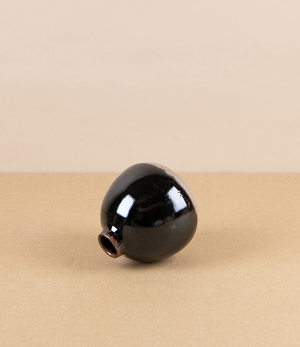 Symy Ong Hand-Thrown Bud Vase, Tenmoku