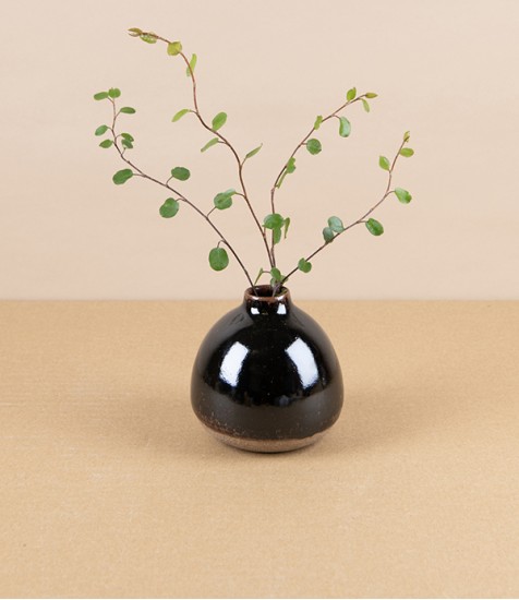 Symy Ong Hand-Thrown Bud Vase, Tenmoku