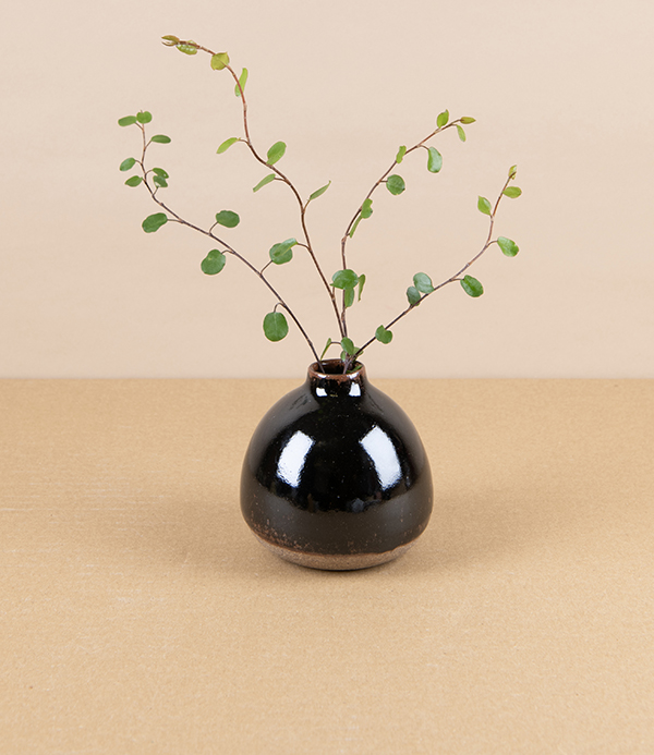 Symy Ong Hand-Thrown Bud Vase, Tenmoku