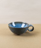 Symy Ong Hand-Thrown Wide Cup with Loop Handle, Blue