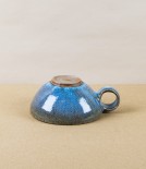 Symy Ong Hand-Thrown Wide Cup with Loop Handle, Blue