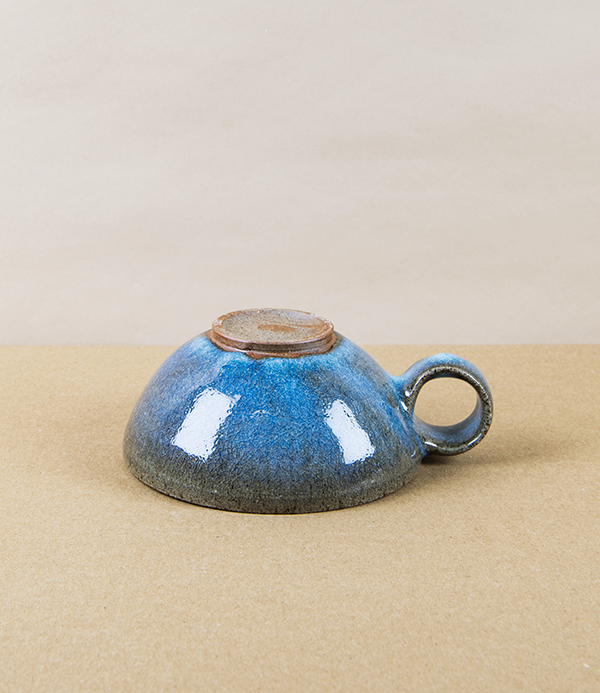 Symy Ong Hand-Thrown Wide Cup with Loop Handle, Blue