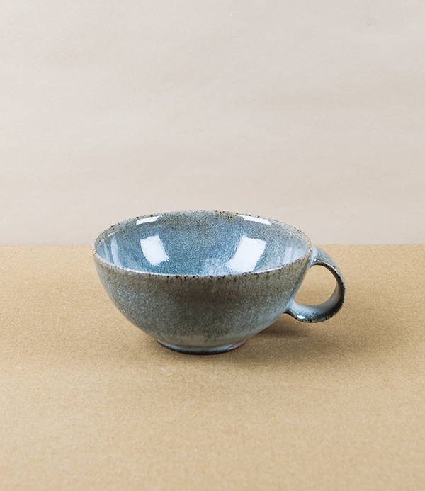 Symy Ong Hand-Thrown Wide Cup with Loop Handle, Grey
