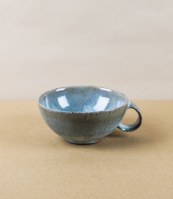 Symy Ong Hand-Thrown Wide Cup with Loop Handle, Grey