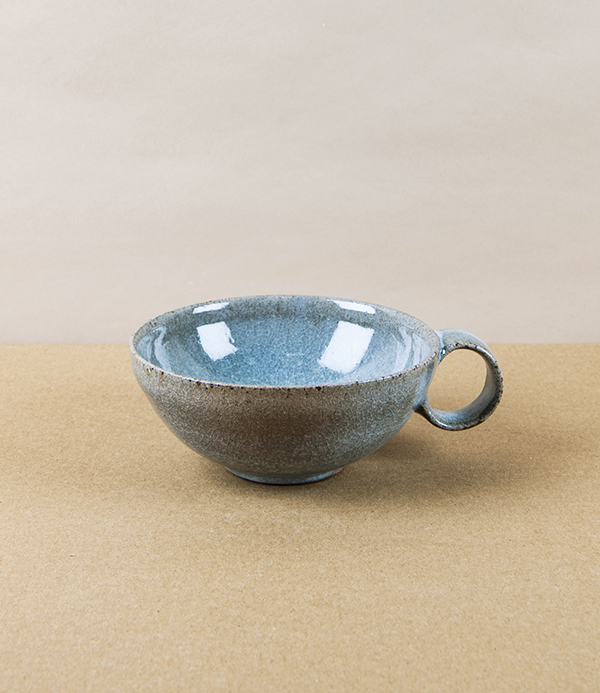 Symy Ong Hand-Thrown Wide Cup with Loop Handle, Grey