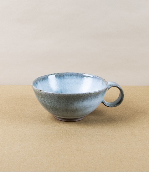 Symy Ong Hand-Thrown Wide Cup with Loop Handle, Grey