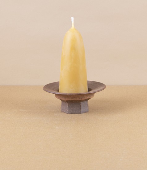 Hand-Thrown Faceted Candle Holder, Large