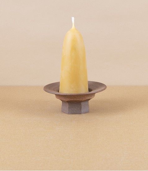 Hand-Thrown Faceted Candle Holder, Large