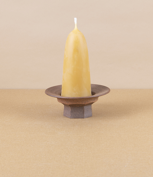 Hand-Thrown Faceted Candle Holder, Large
