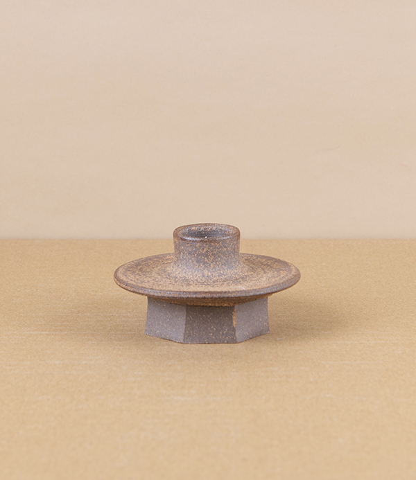Hand-Thrown Faceted Candle Holder, Medium