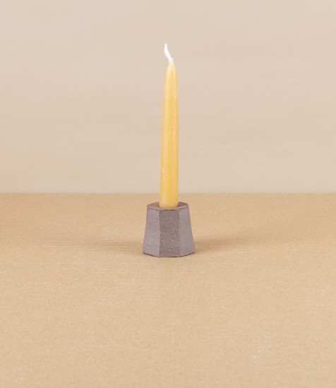 Hand-Thrown Faceted Candle Holder, Small