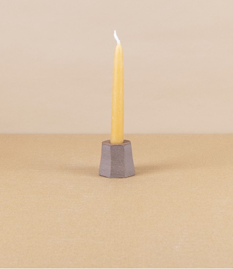 Hand-Thrown Faceted Candle Holder, Small