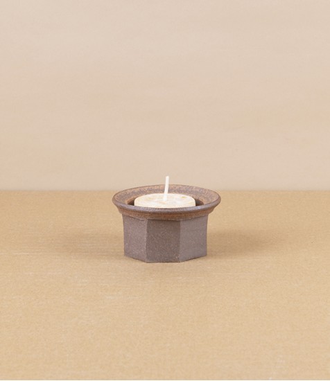 Hand-Thrown Faceted Candle Holder, Tea Light & Votive