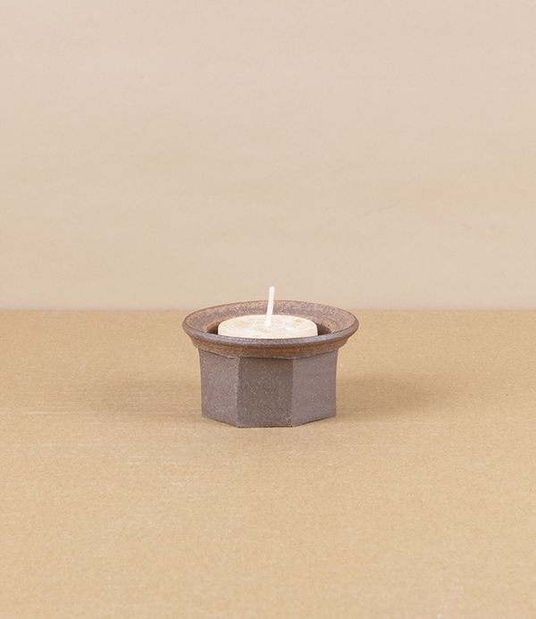 Hand-Thrown Faceted Candle Holder, Tea Light & Votive