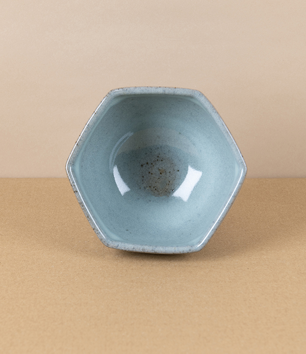 Symy Ong Hand-Thrown Hexagonal Bowl, Blue