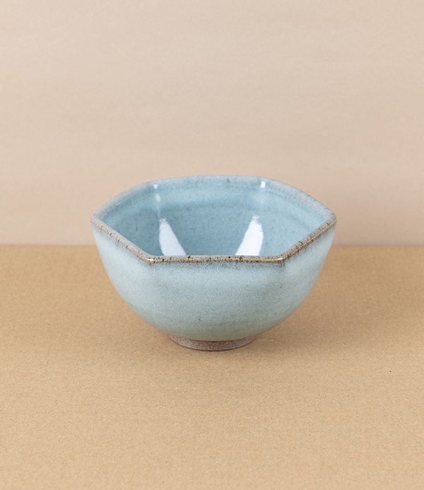 Symy Ong Hand-Thrown Hexagonal Bowl, Blue