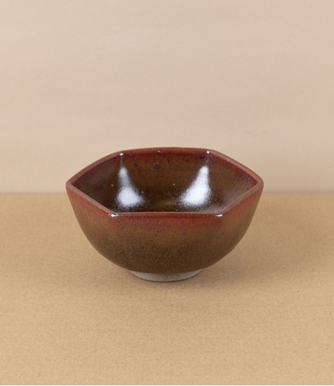 Symy Ong Hand-Thrown Hexagonal Bowl, Tenmoku