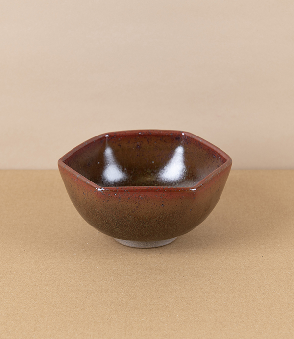 Symy Ong Hand-Thrown Hexagonal Bowl, Tenmoku
