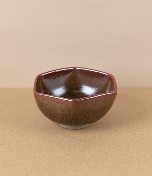Symy Ong Hand-Thrown Hexagonal Bowl, Tenmoku