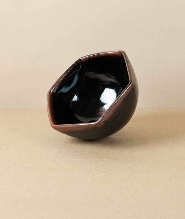 Symy Ong Hand-Thrown Hexagonal Bowl, Tenmoku