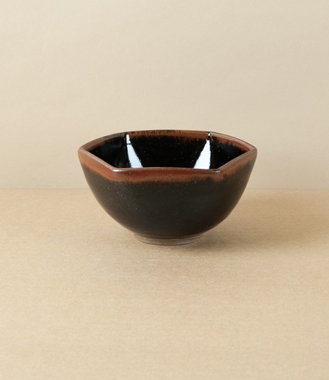 Symy Ong Hand-Thrown Hexagonal Bowl, Tenmoku