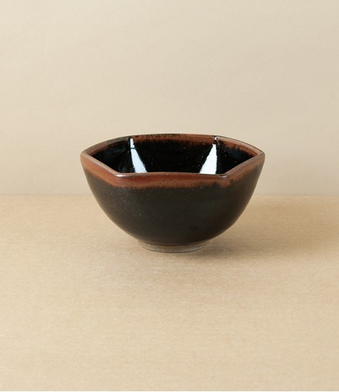 Symy Ong Hand-Thrown Hexagonal Bowl, Tenmoku
