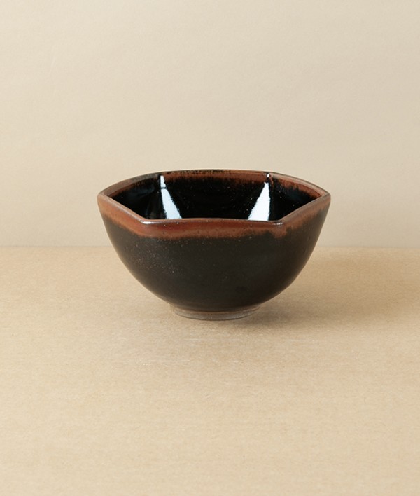 Symy Ong Hand-Thrown Hexagonal Bowl, Tenmoku