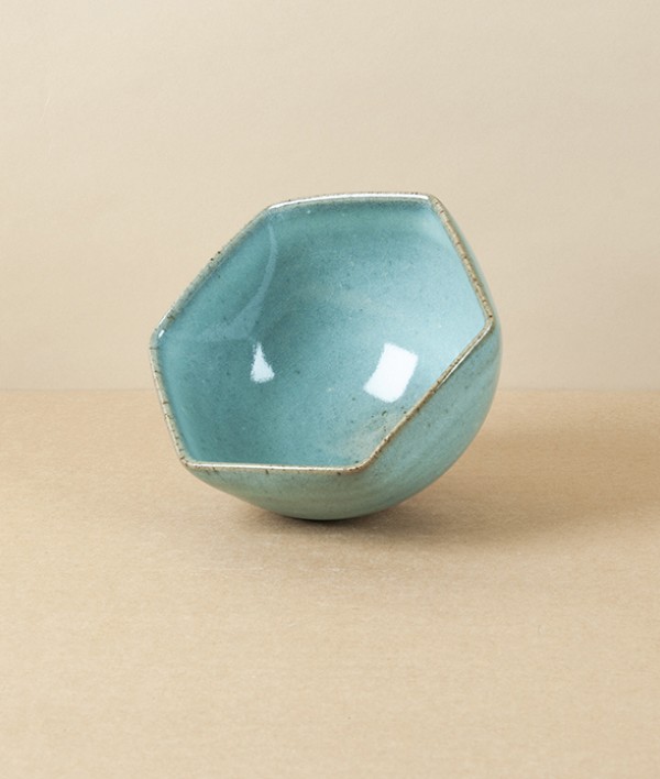 Symy Ong Hand-Thrown Hexagonal Bowl, Blue