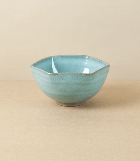 Symy Ong Hand-Thrown Hexagonal Bowl, Blue