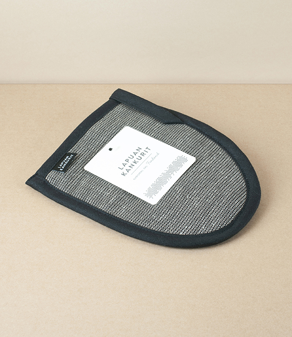 Finnish 100% Linen Wash Mitt, Black & Linen