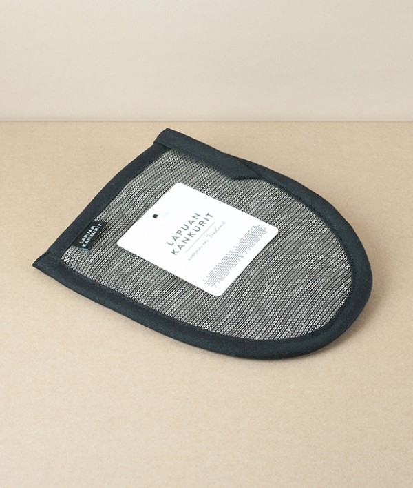 Finnish 100% Linen Wash Mitt, Black & Linen
