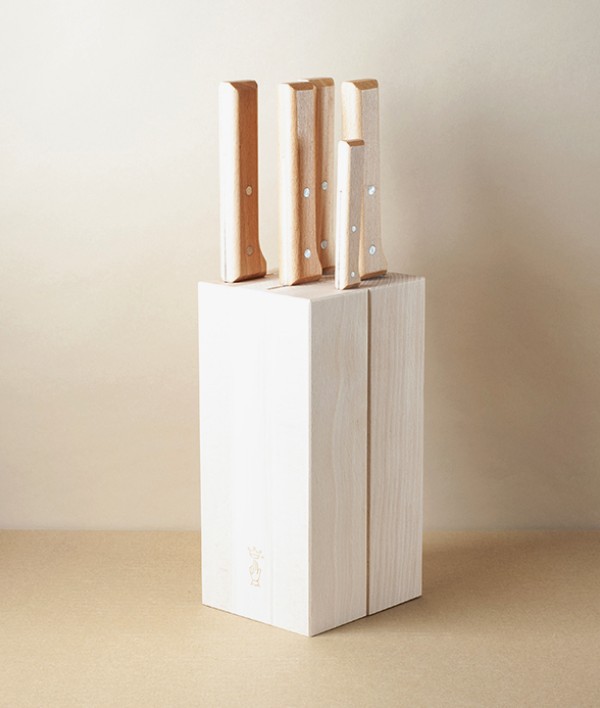 Opinel Knife Block Set with Bread Knife, Stainless Steel