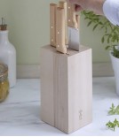 Opinel Knife Block Set with Bread Knife, Stainless Steel