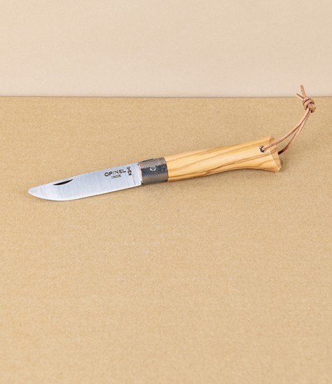 Opinel Neo6 Non-Locking Knife, Olive Wood