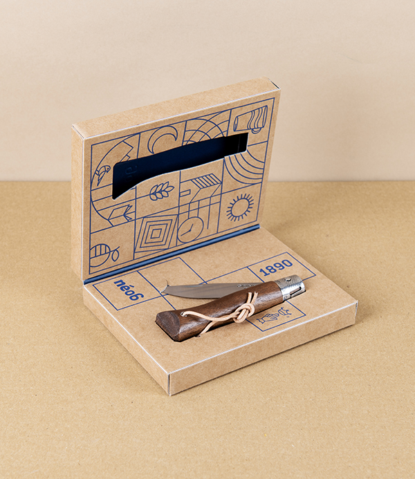 Opinel Neo6 Non-Locking Knife, Black Walnut