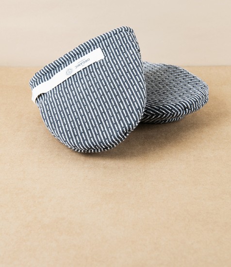 Organic Cotton Mini Oven Mitts, Evening Grey