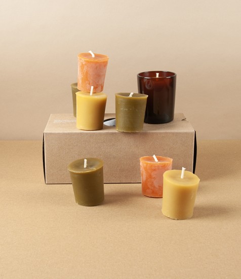 Organic Beeswax Votives, Box of 8