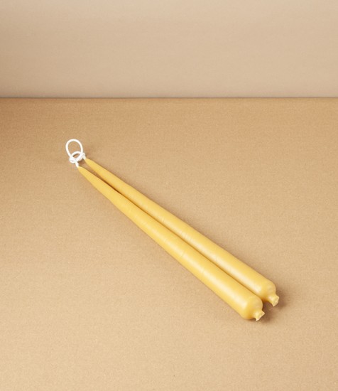 Organic Beeswax Hand-Dipped Candles, 10” Pair