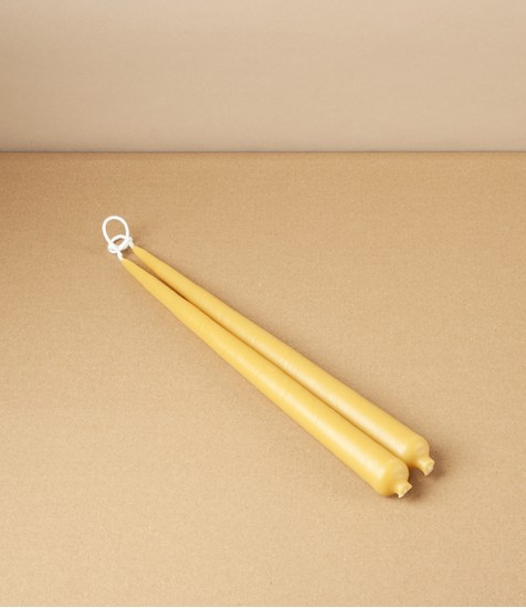 Organic Beeswax Hand-Dipped Candles, 10” Pair