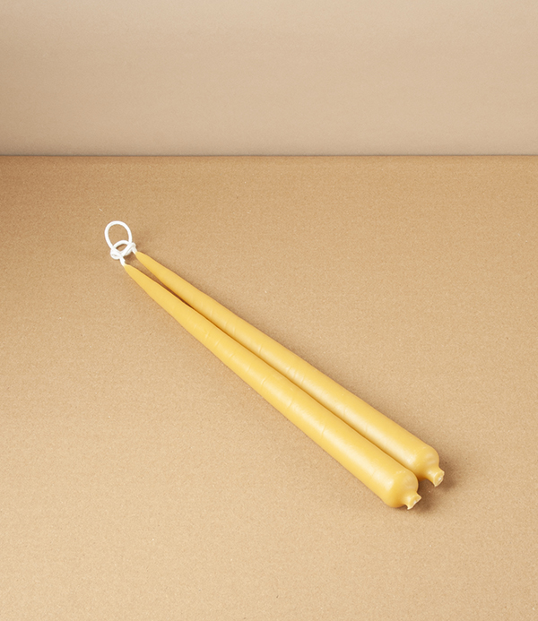 Organic Beeswax Hand-Dipped Candles, 10” Pair