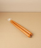 Organic Beeswax Hand-Dipped Candles, 10” Pair, Paprika