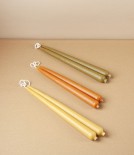 Organic Beeswax Hand-Dipped Candles, 10” Pair, Green Tea
